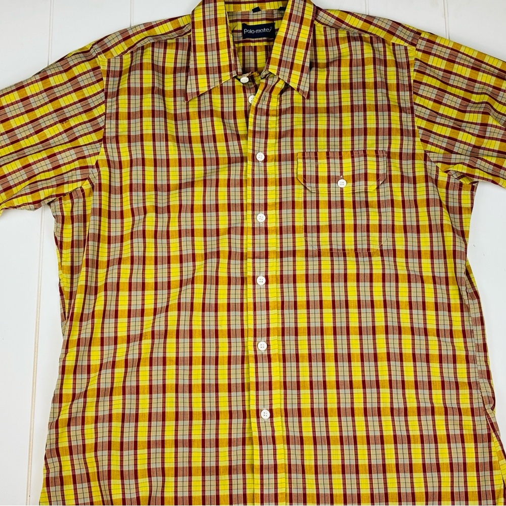 Vintage Polo Mate Western Style Plaid Long Sleeve Button Down Shirt